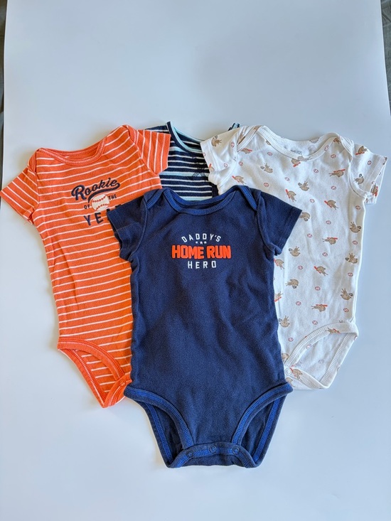 Carter's Other - Bundle of Carter’s Baby Boy Onesies Size 9 Months Bodysuits Baseball Stripes